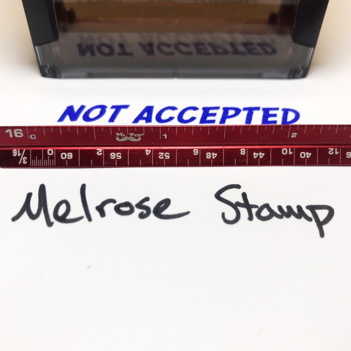 Not Accepted Rubber Stamp Blue Ink Self Inking Ideal 4913 - Melrose Stamp Co