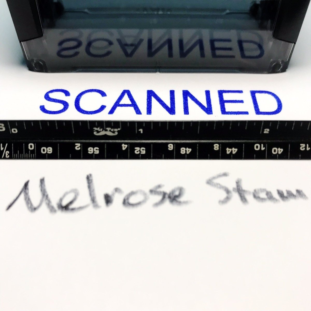 Scanned Rubber Stamp Blue Ink Self Inking Ideal 4913 - Melrose Stamp Co