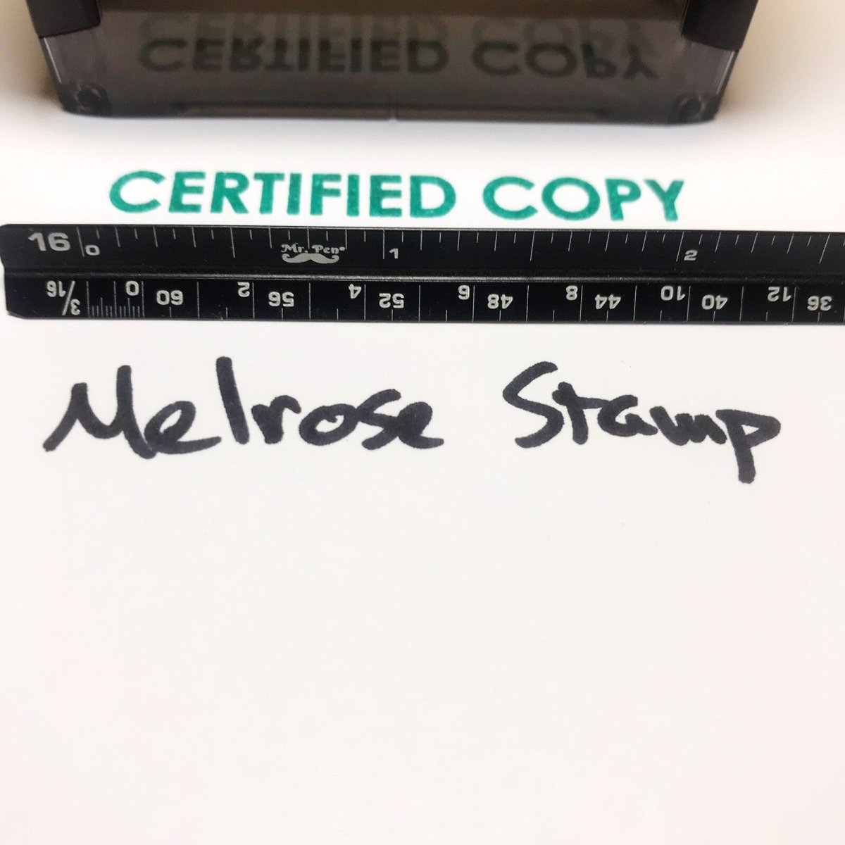 Certified Copy Rubber Stamp Green Ink Self Inking Ideal 4913 - Melrose Stamp Co