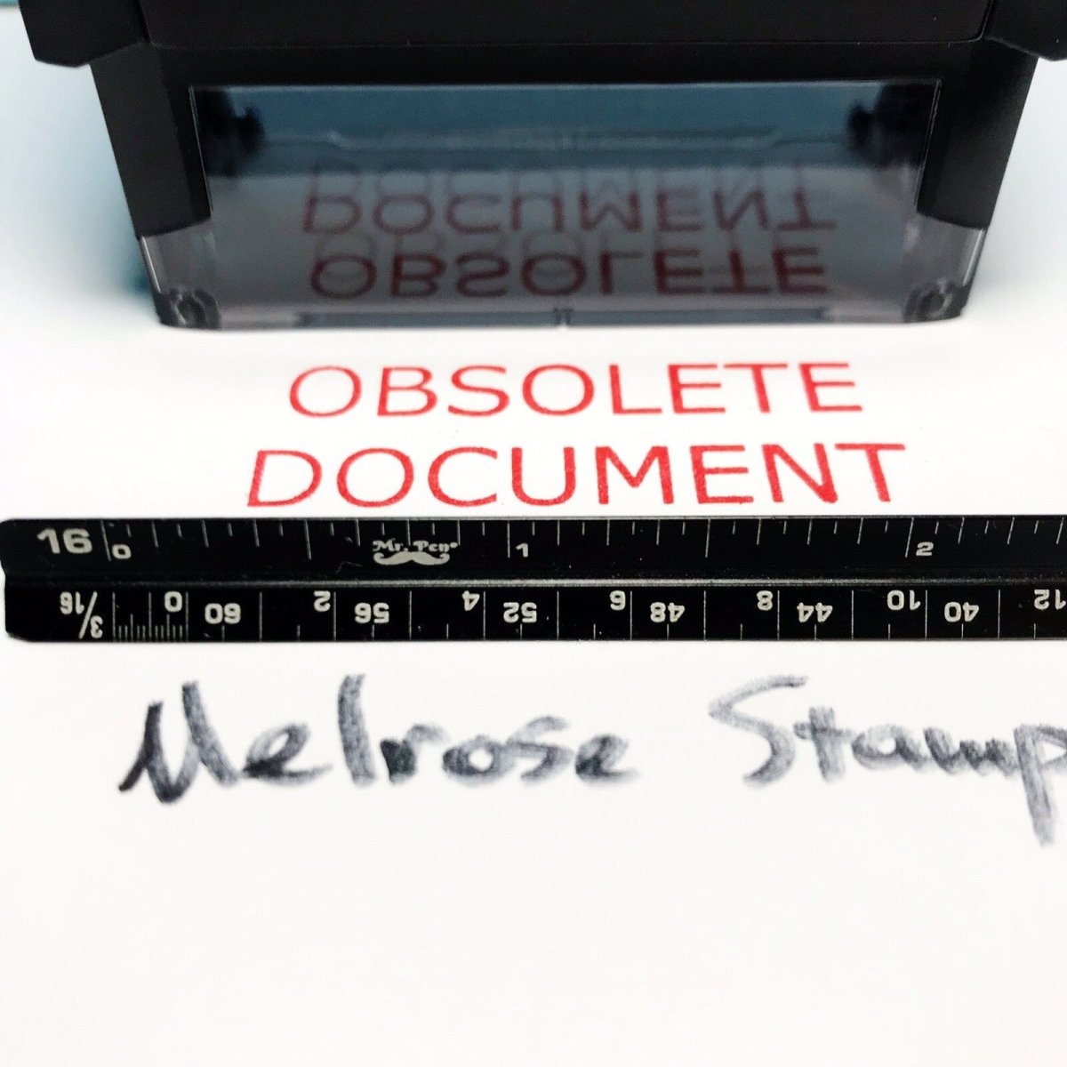 Obsolete Document Rubber Stamp Red Ink Self Inking Ideal 4913 - Melrose Stamp Co