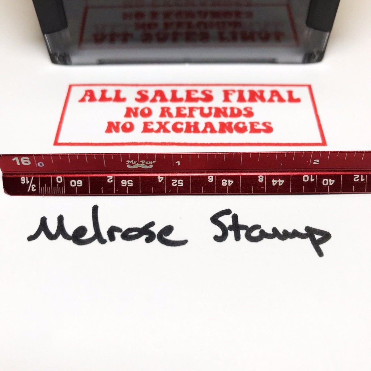 All Sales Final No Refunds No Exchanges Rubber Stamp Red Ink Self Inking - Melrose Stamp Co