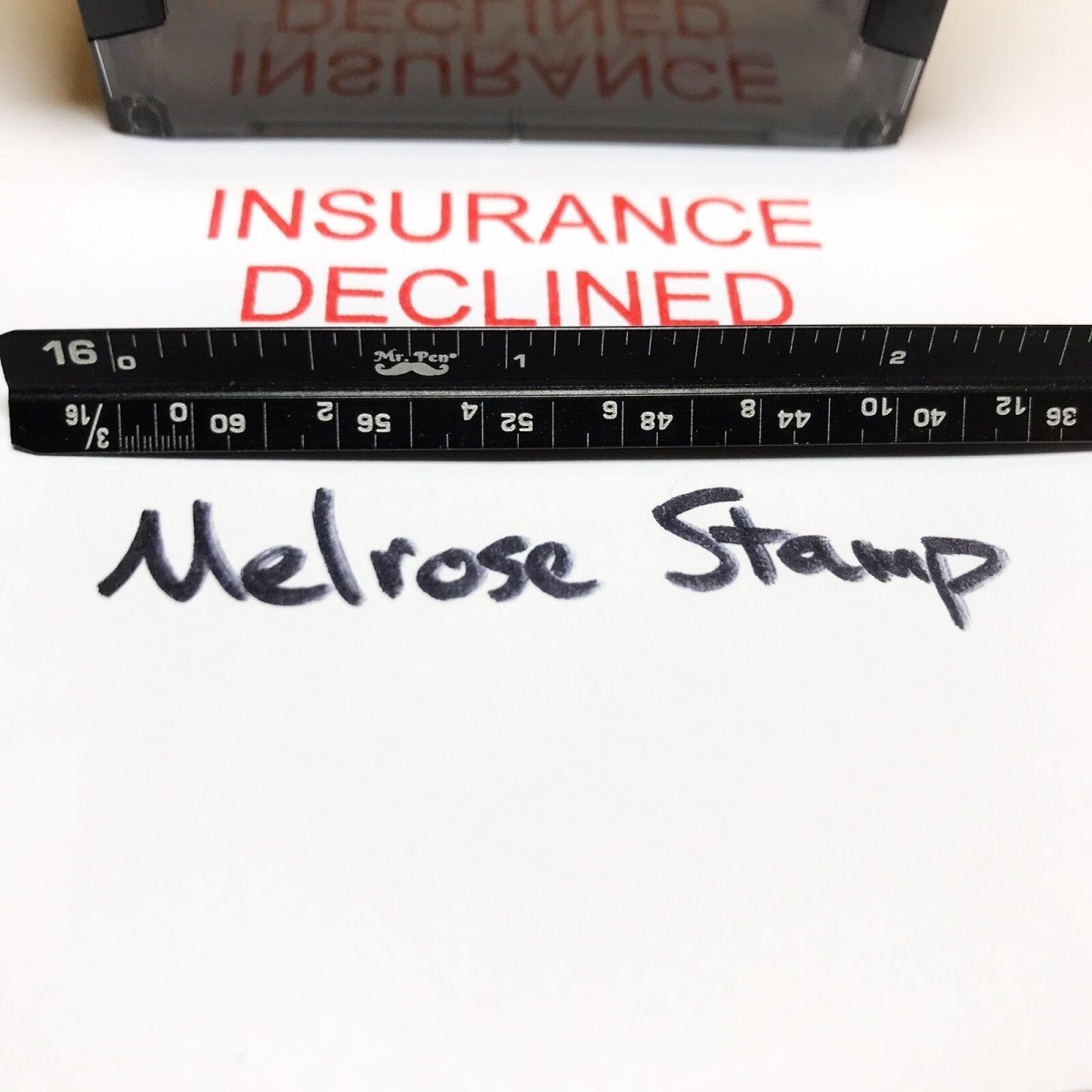 Insurance Declined Rubber Stamp Red Ink Self Inking Ideal 4913 - Melrose Stamp Co