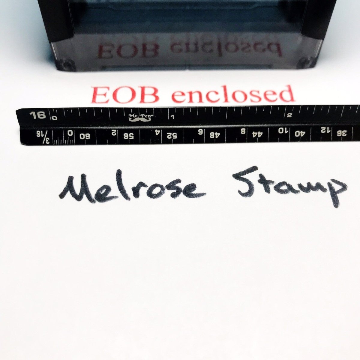 EOB Enclosed Rubber Stamp Red Ink Self Inking Ideal 4913 - Melrose Stamp Co