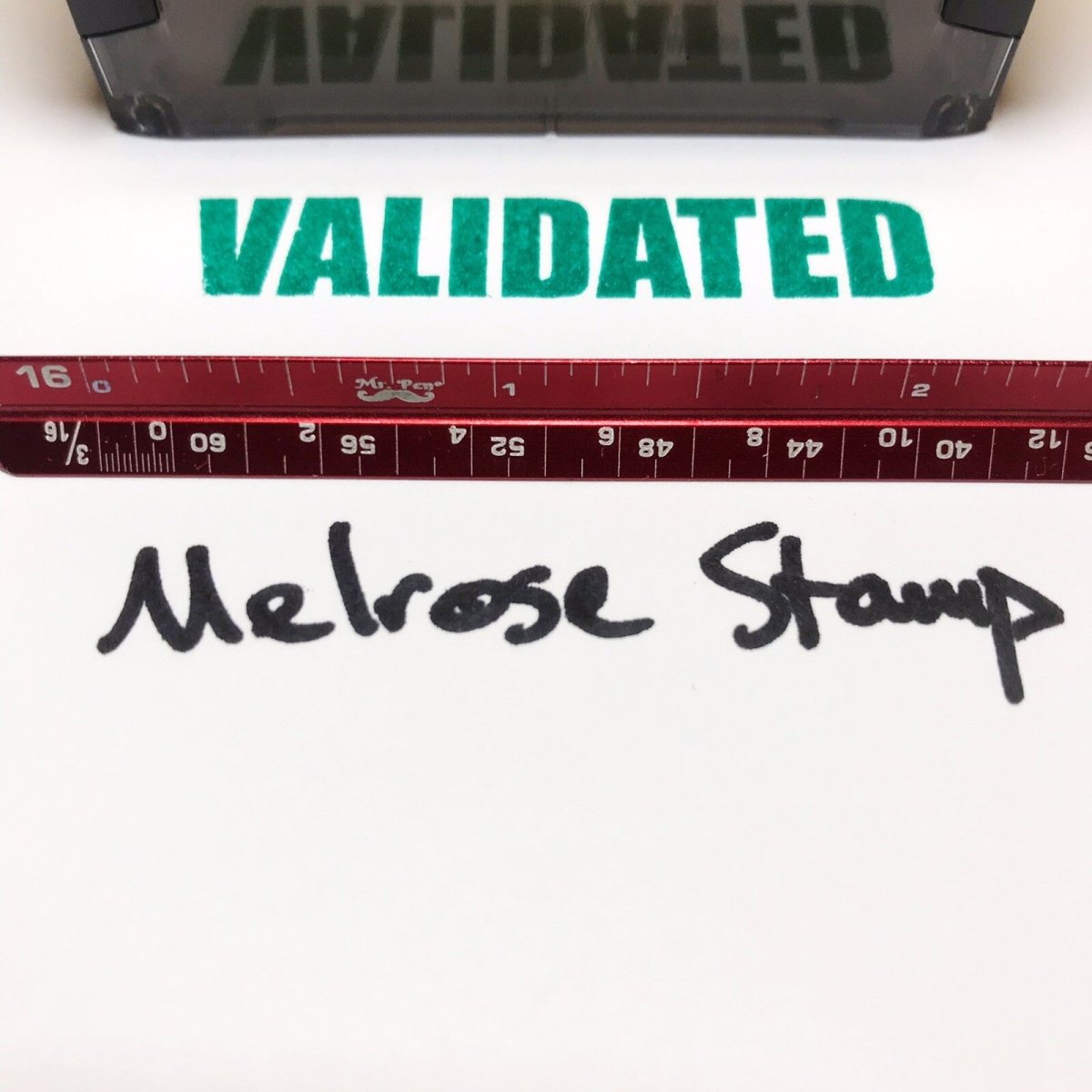 Validated Rubber Stamp Green Ink Self Inking Ideal 4913 - Melrose Stamp Co
