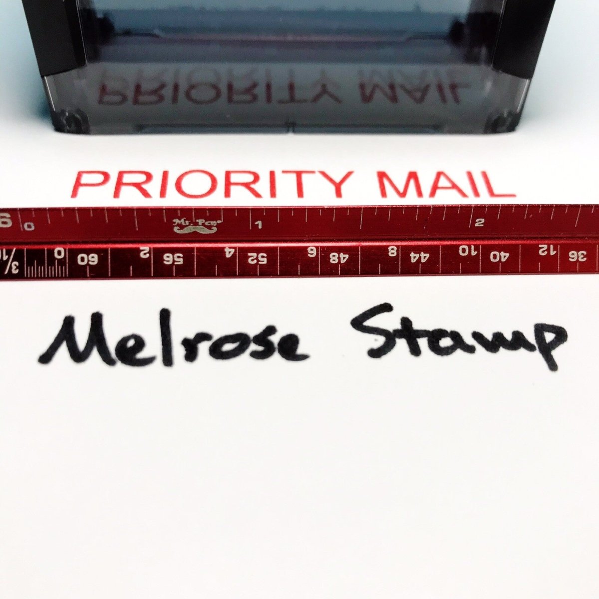 Priority Mail Rubber Stamp Red Ink Self Inking Ideal 4913 - Melrose Stamp Co