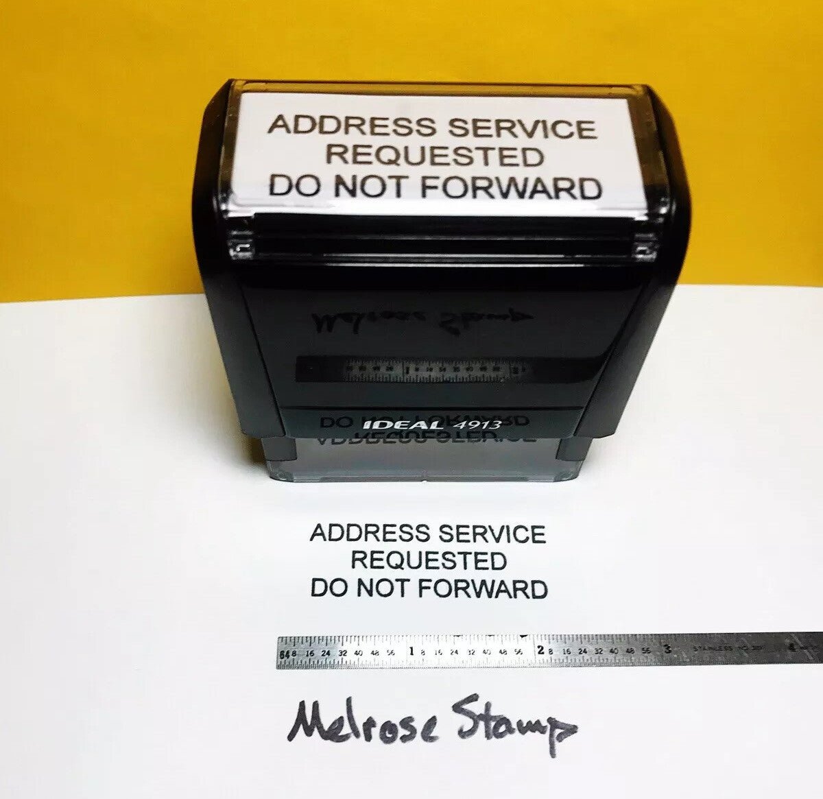 Address Service Requested Do Not Forward Rubber Stamp Black Self Ideal 4913 - Melrose Stamp Co