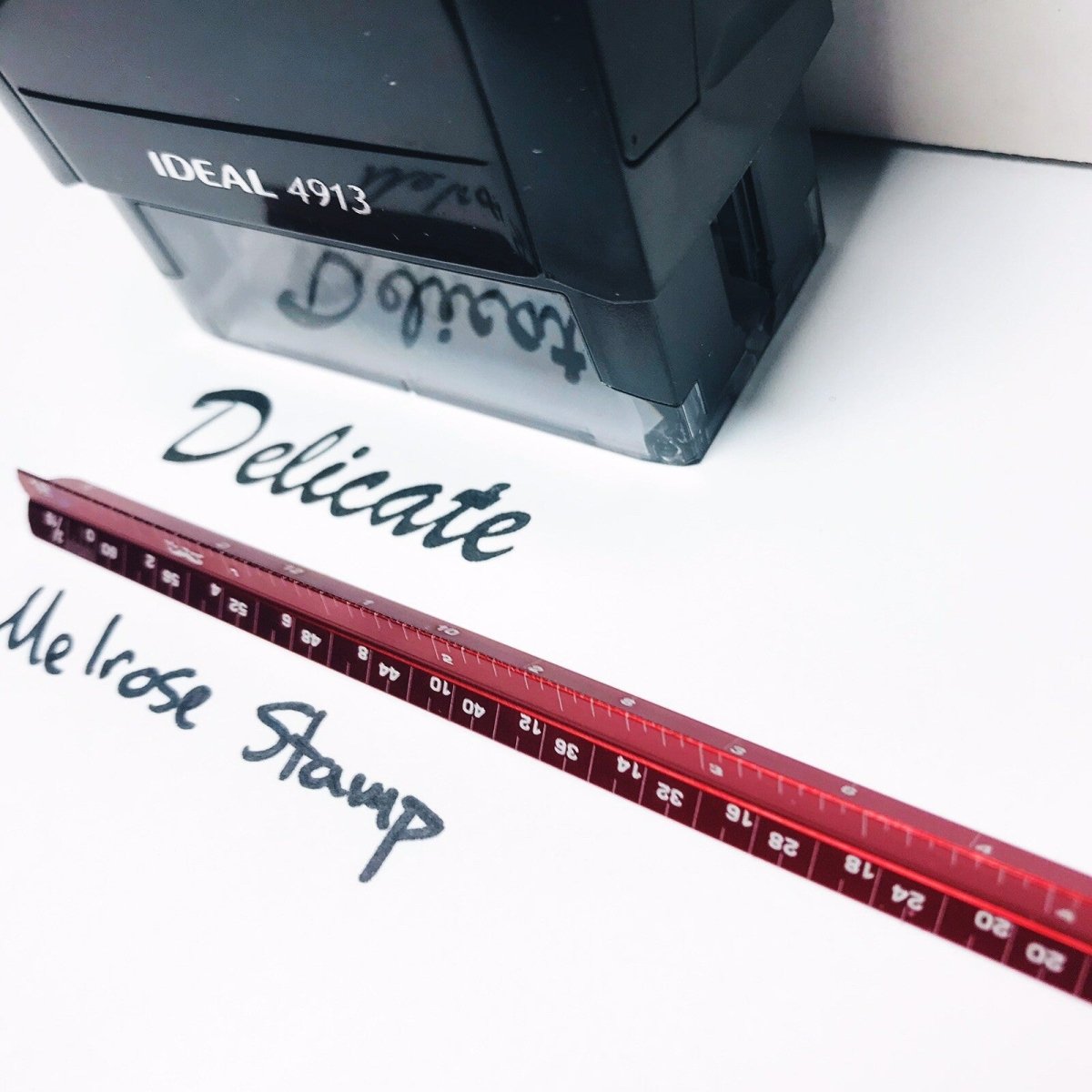 Delicate Rubber Stamp Black Ink Self Inking Ideal 4913 - Melrose Stamp Co