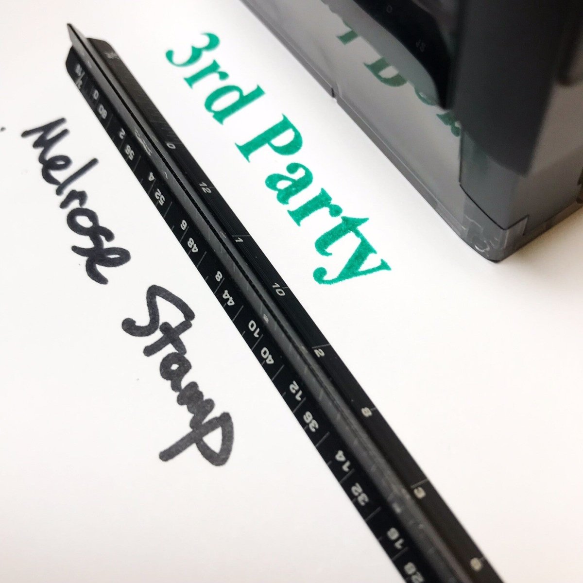 3rd Party Rubber Stamp Green Ink Self Inking Ideal 4913 - Melrose Stamp Co