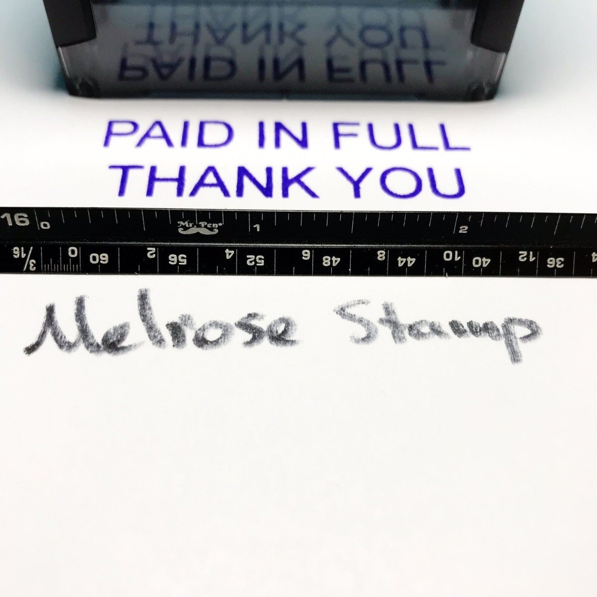 Paid In Full Thank You Rubber Stamp Purple Ink Self Inking Ideal 4913 - Melrose Stamp Co