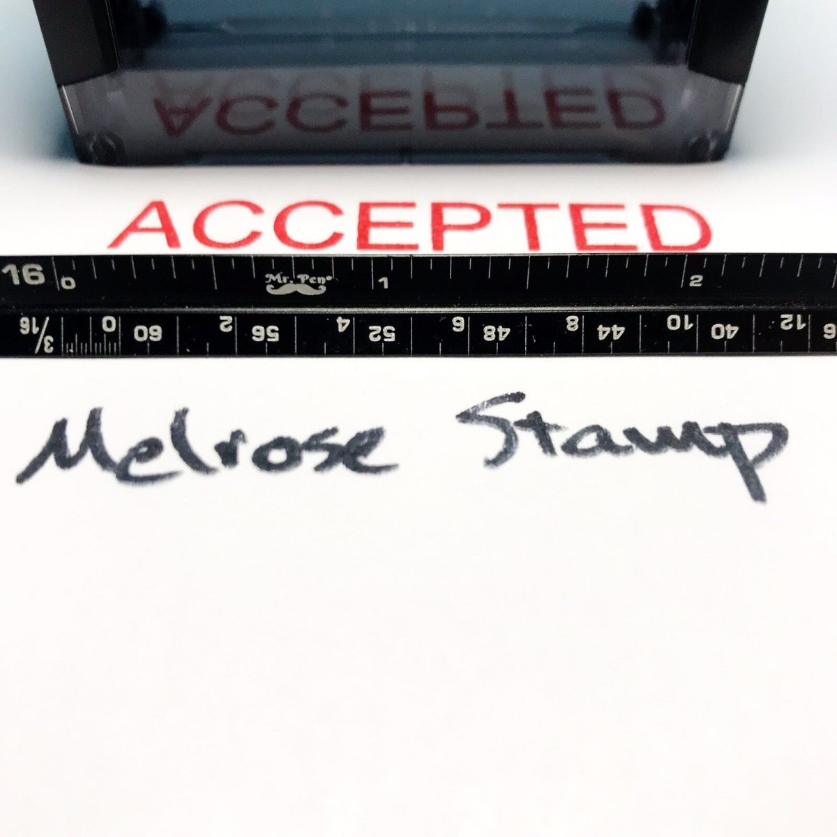 Accepted Rubber Stamp Red Ink Self Inking Ideal 4913 - Melrose Stamp Co