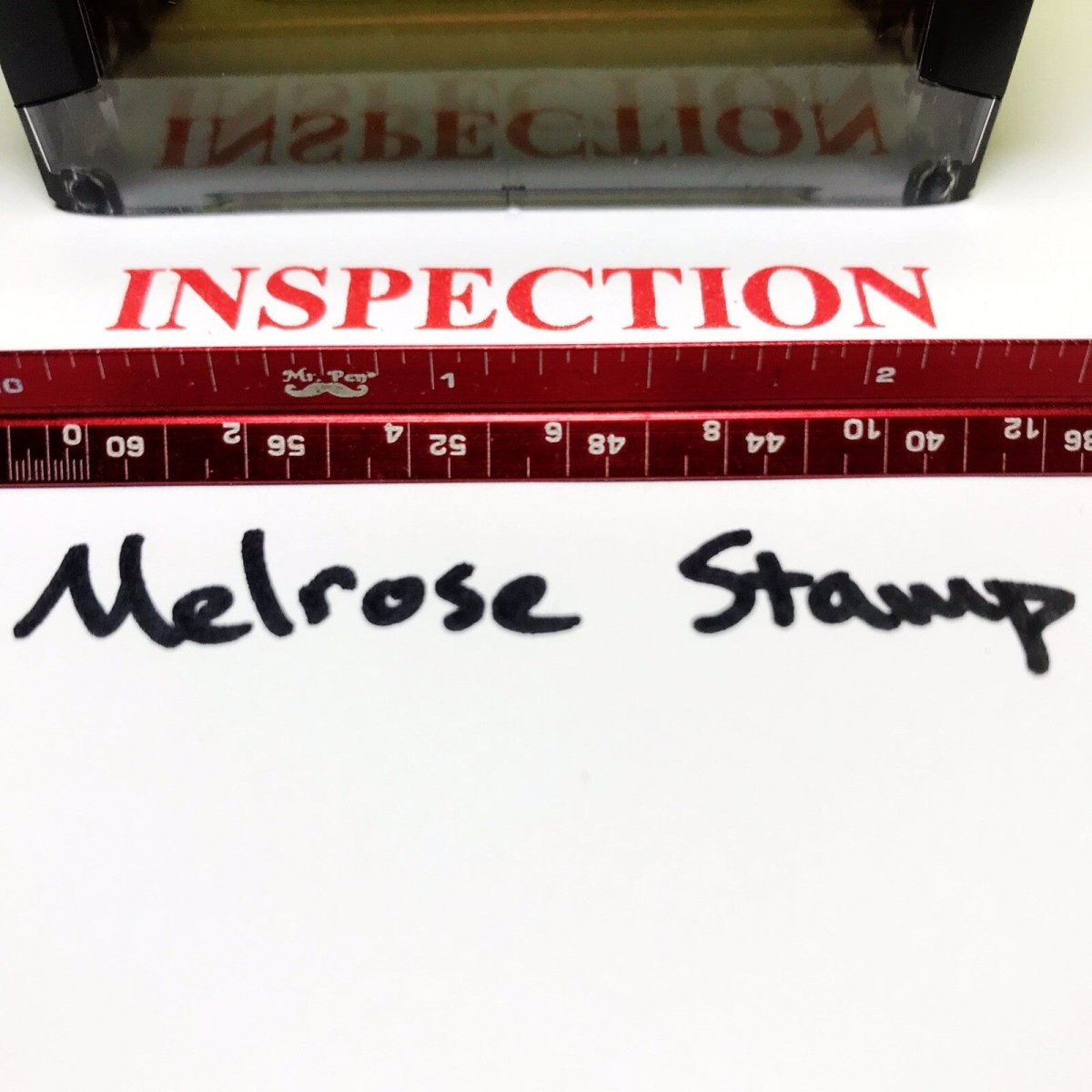 Inspection Rubber Stamp Red Ink Self Inking Ideal 4913 - Melrose Stamp Co