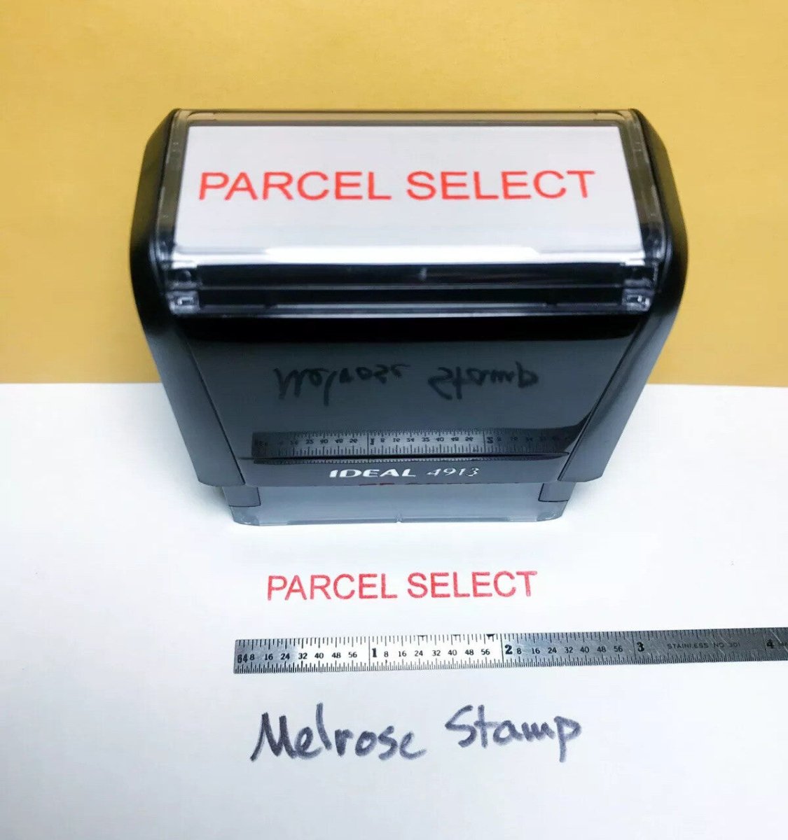 Parcel Select Rubber Stamp Red Ink Self Inking Ideal 4913 - Melrose Stamp Co