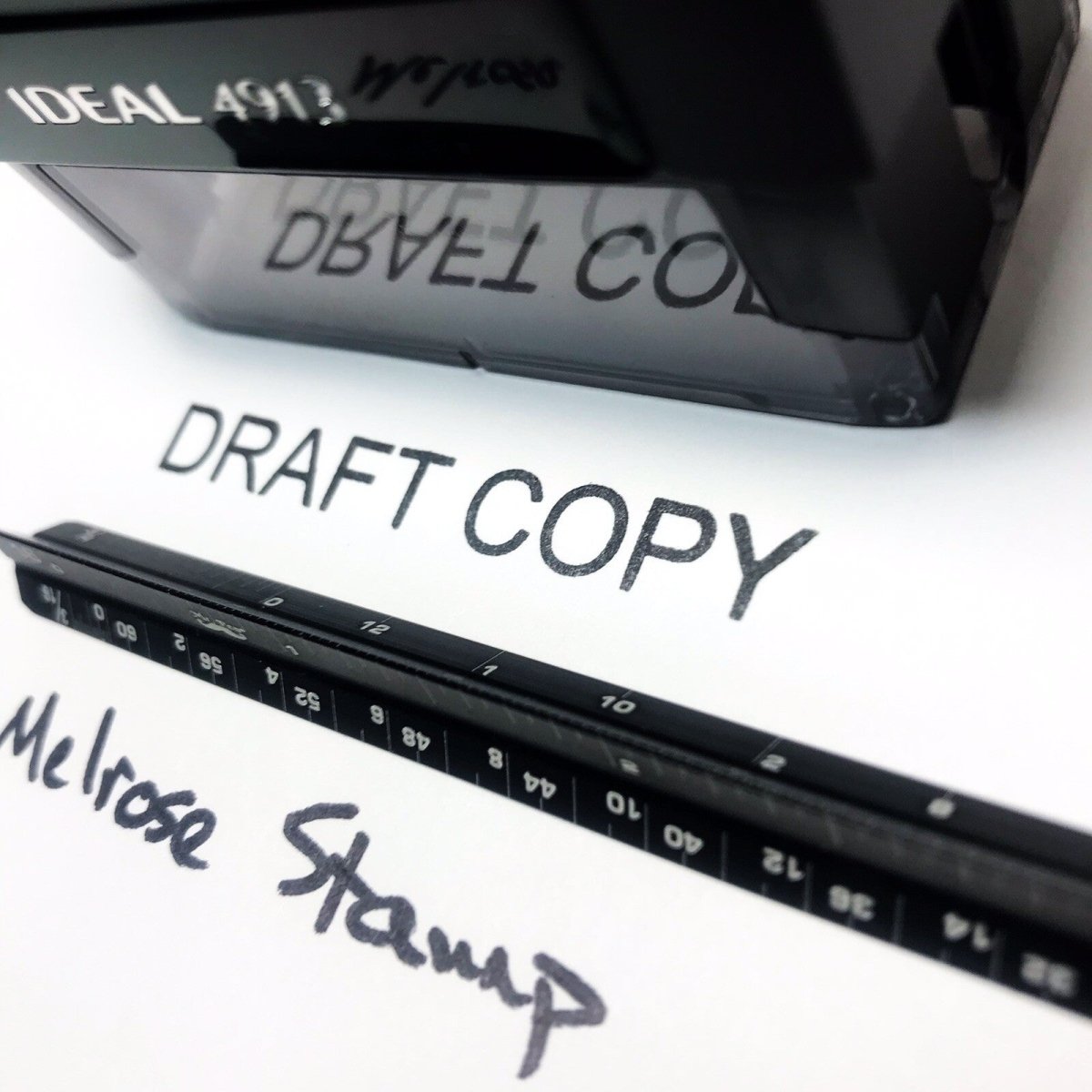 Draft Copy Rubber Stamp Black Ink Self Inking Ideal 4913 - Melrose Stamp Co