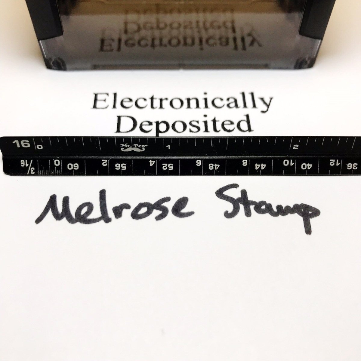 Electronically Deposited Rubber Stamp Black Ink Self Inking Ideal 4913 - Melrose Stamp Co