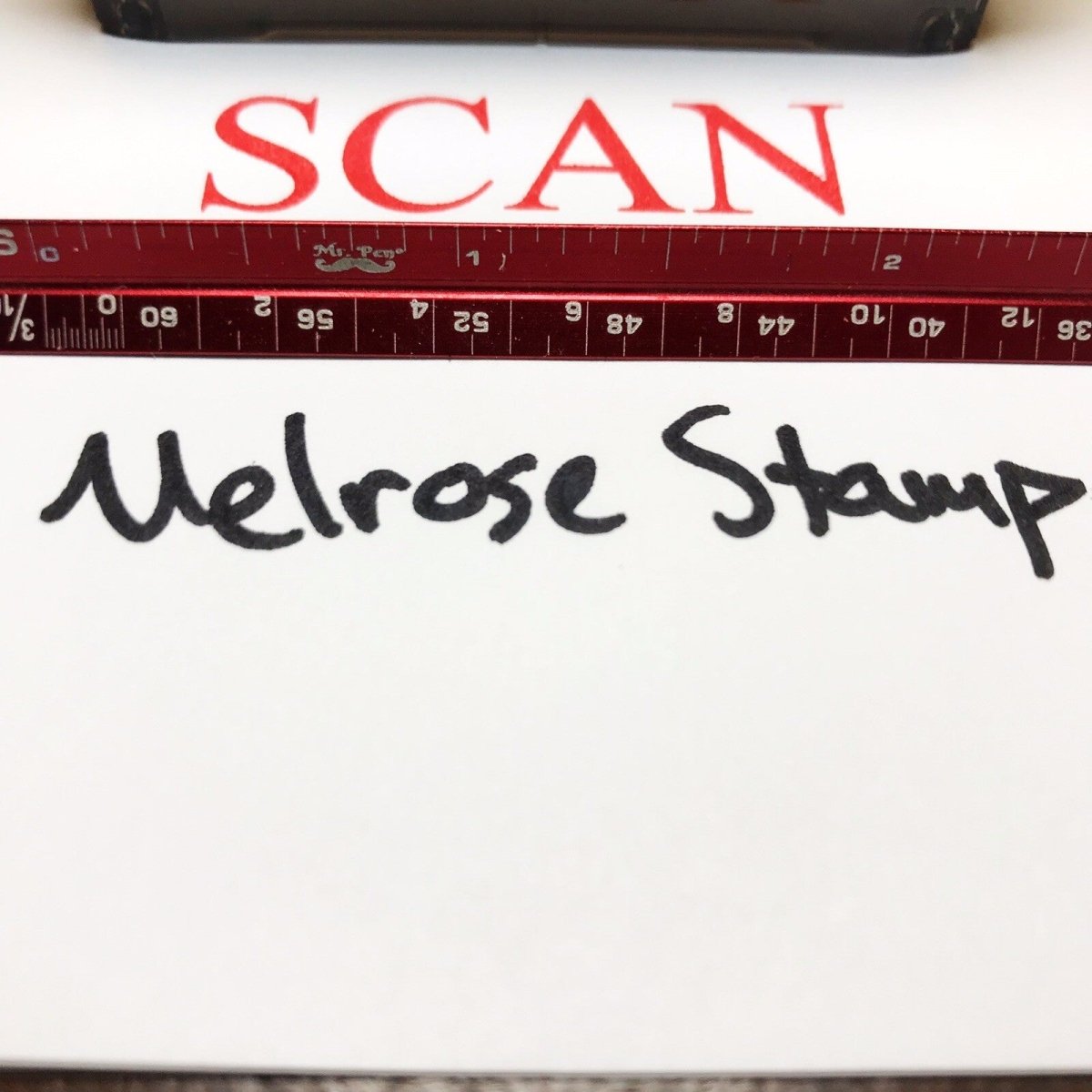 Scan Rubber Stamp Red Ink Self Inking Ideal 4913 - Melrose Stamp Co