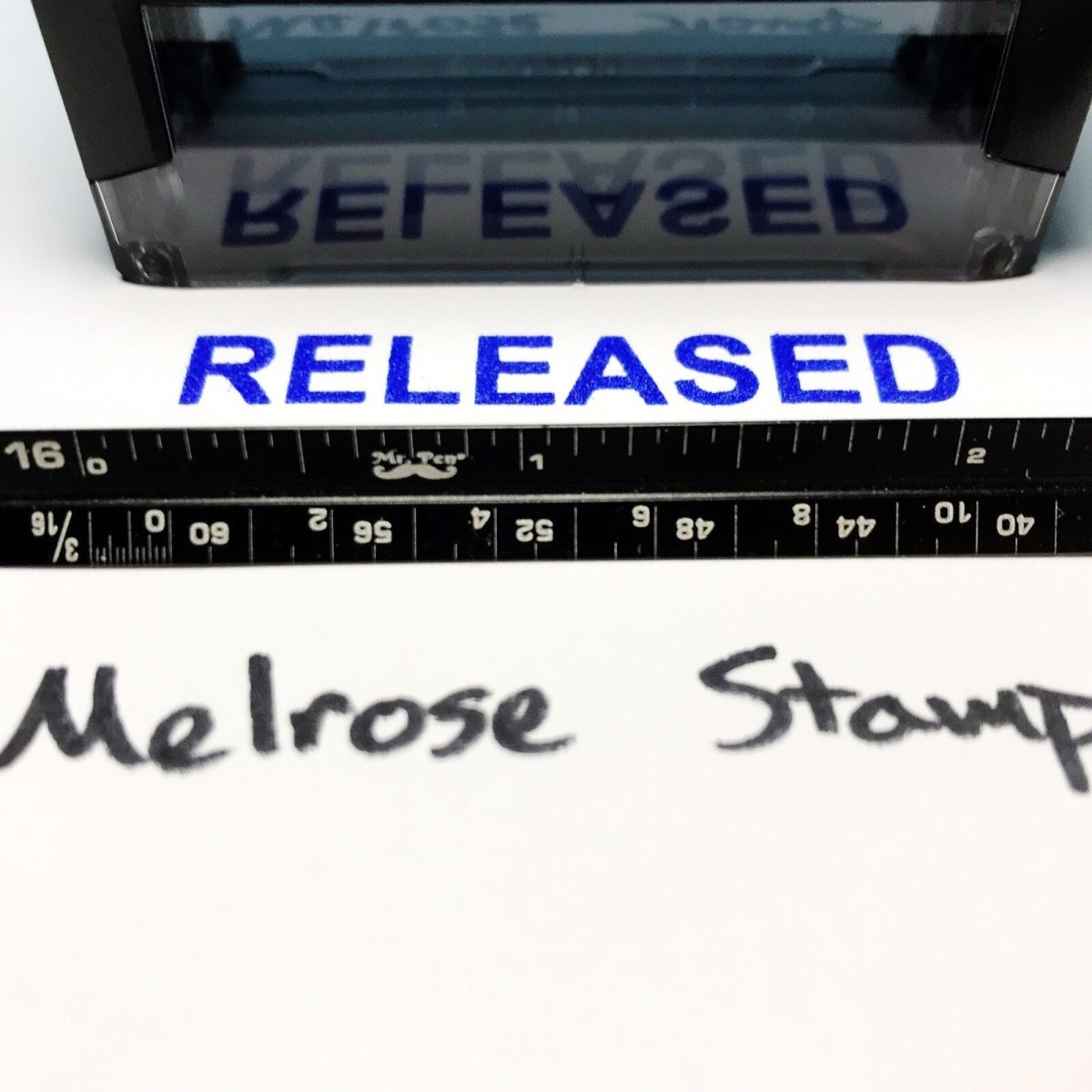 Released Rubber Stamp Blue Ink Self Inking Ideal 4913 - Melrose Stamp Co