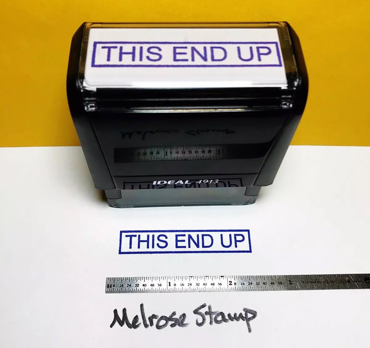 This End Up Rubber Stamp Purple Ink Self Inking Ideal 4913 - Melrose Stamp Co