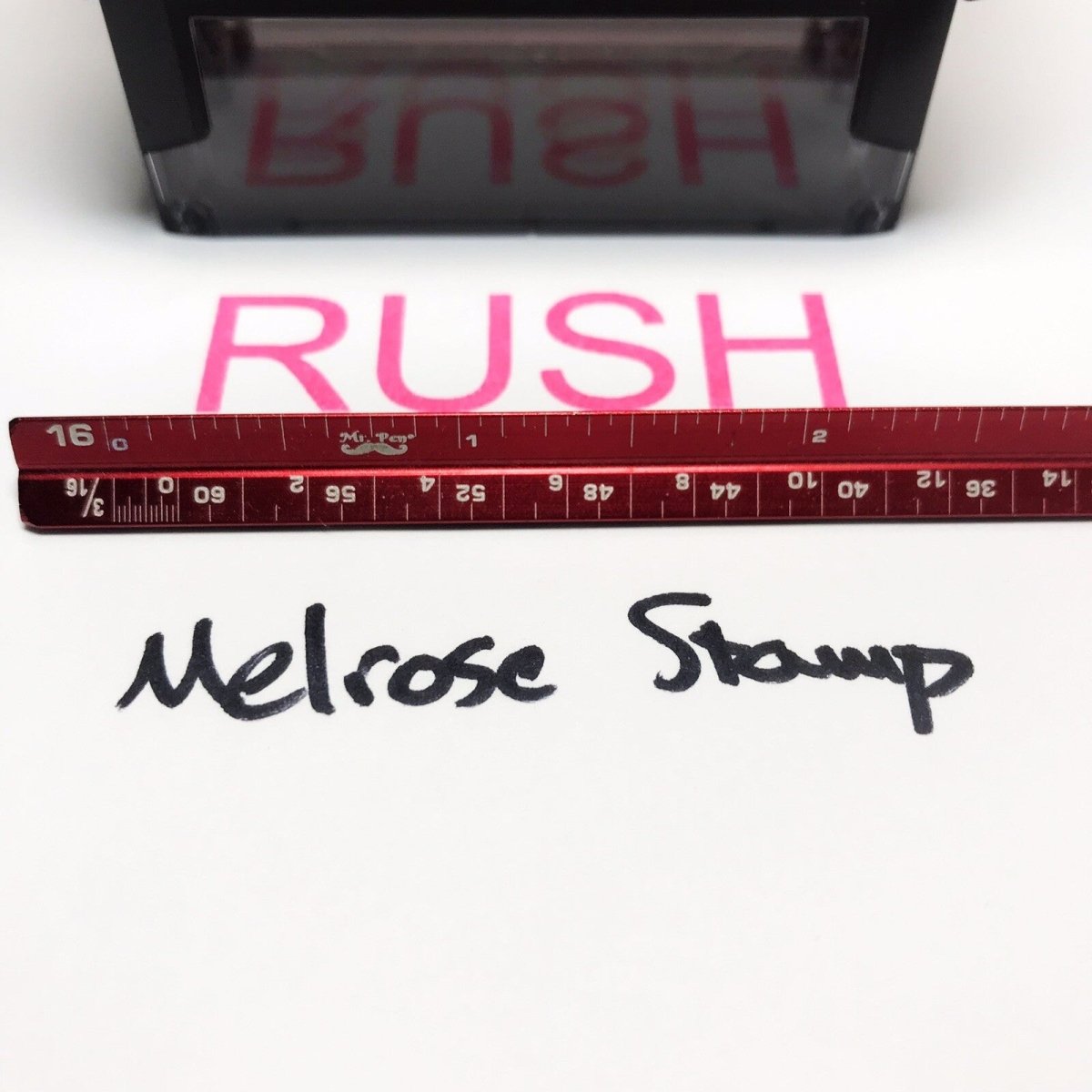 Rush Rubber Stamp Pink Ink Self Inking Ideal 4913 - Melrose Stamp Co