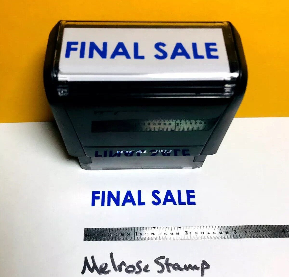 Final Sale Rubber Stamp Blue Ink Ideal 4913 - Melrose Stamp Co