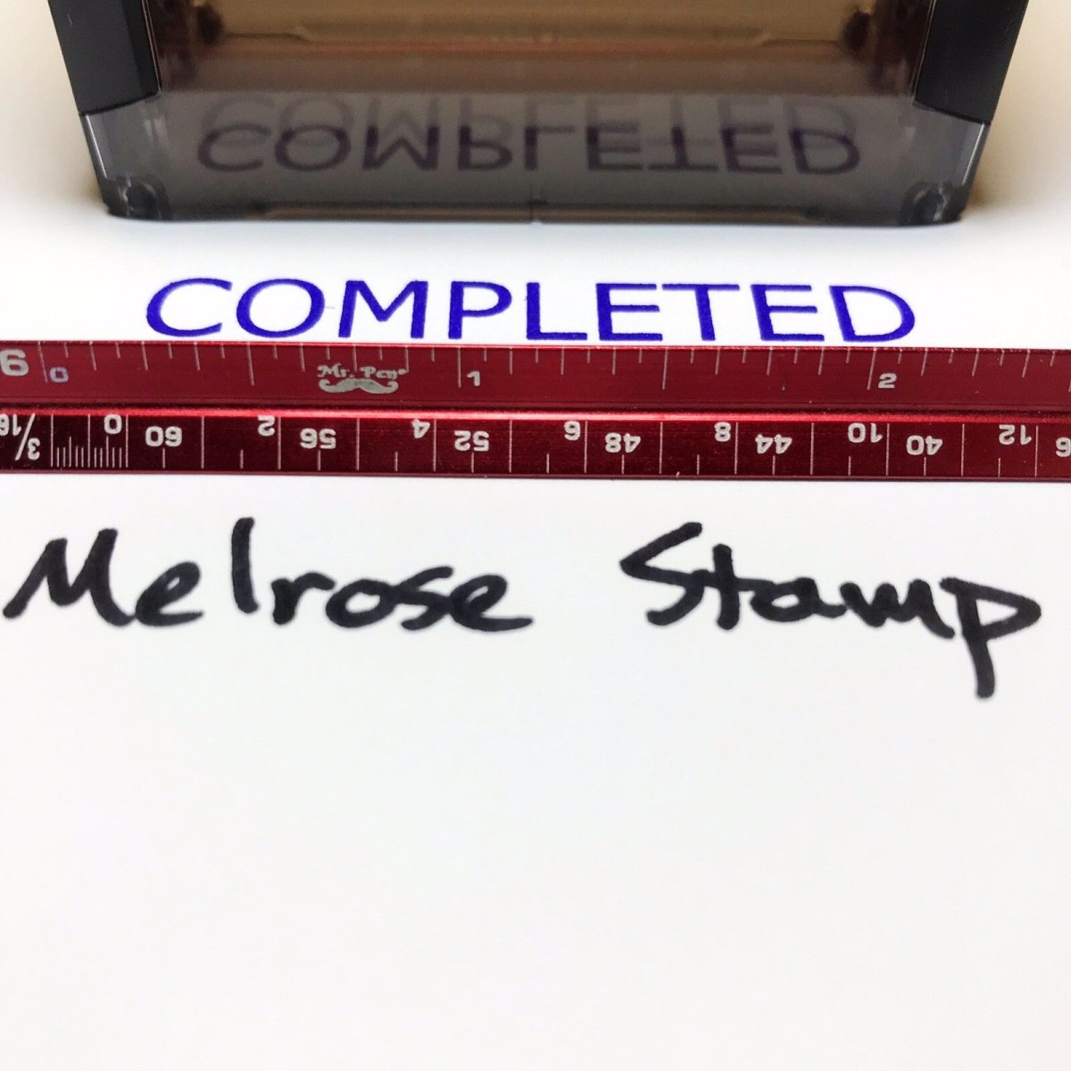 Completed Rubber Stamp Purple Ink Self Inking Ideal 4913 - Melrose Stamp Co