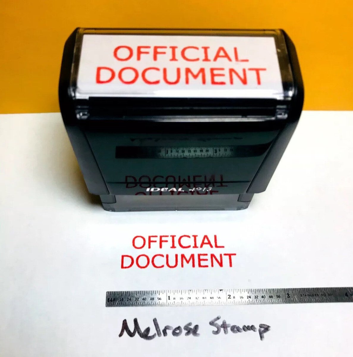Official Document Rubber Stamp Red Ink Ideal 4913 - Melrose Stamp Co