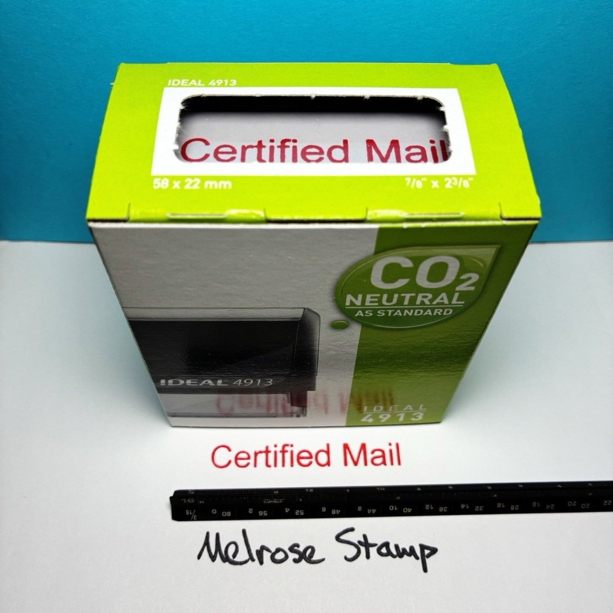 Certified Mail Rubber Stamp Red Ink Self Inking Ideal 4913 - Melrose Stamp Co
