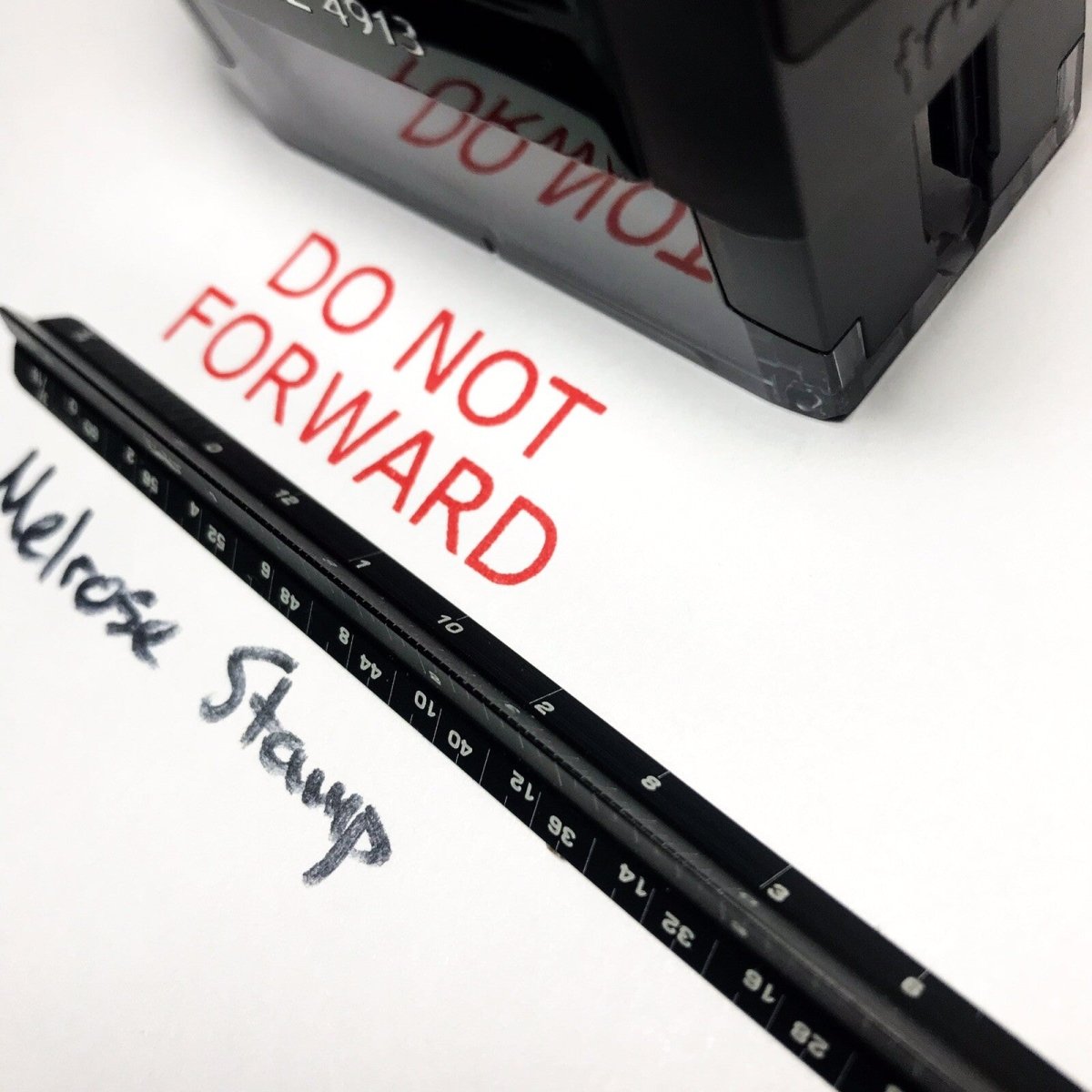 Do Not Forward Rubber Stamp Red Ink Self Inking Ideal 4913 - Melrose Stamp Co