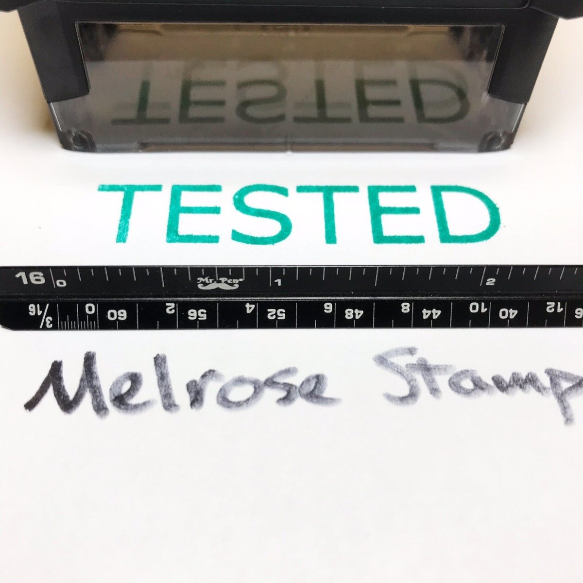 Tested Rubber Stamp Green Ink Self Inking Ideal 4913 - Melrose Stamp Co