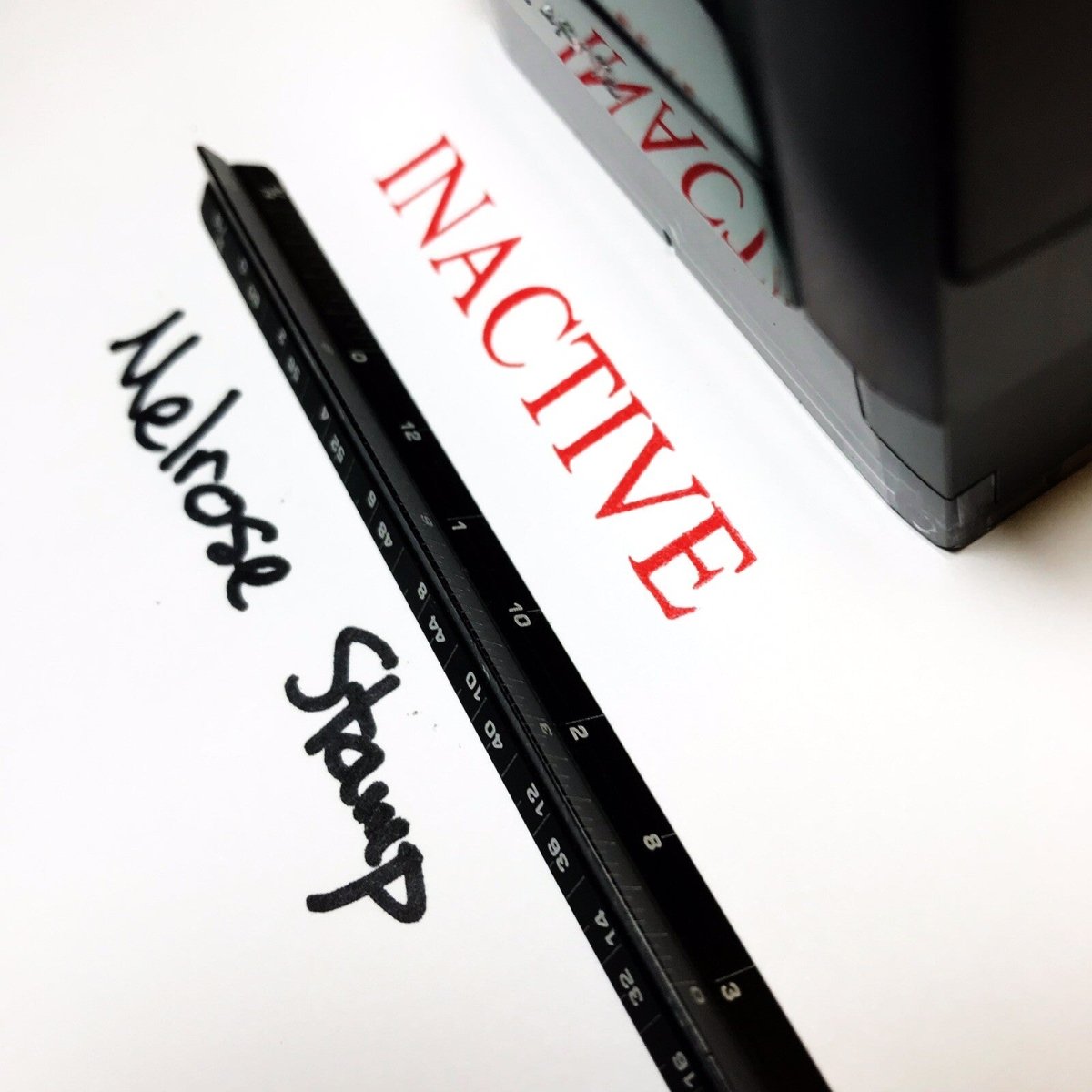 Inactive Rubber Stamp Red Ink Self Inking Ideal 4913 - Melrose Stamp Co