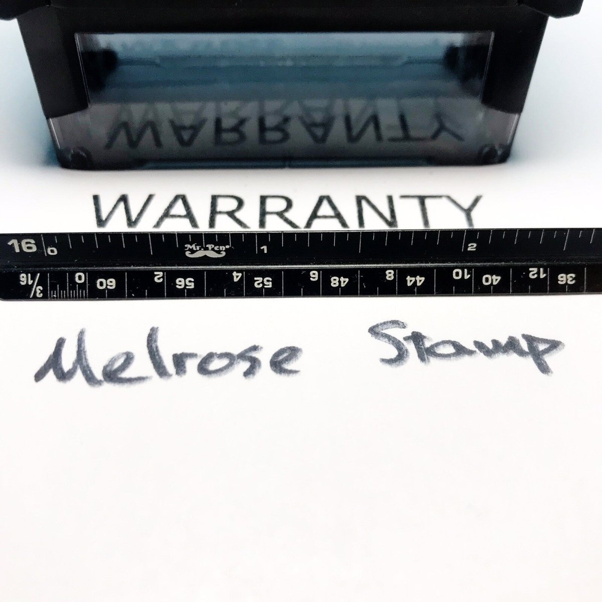 Warranty Rubber Stamp Black Ink Self Inking Ideal 4913 - Melrose Stamp Co