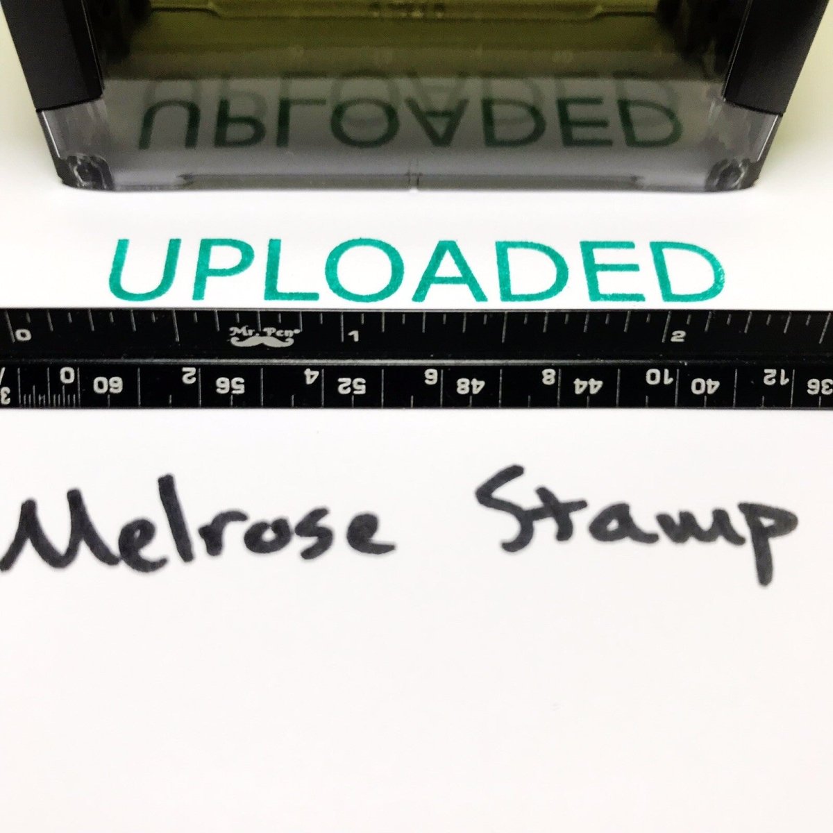 Uploaded Rubber Stamp Green Ink Self Inking Ideal 4913 - Melrose Stamp Co