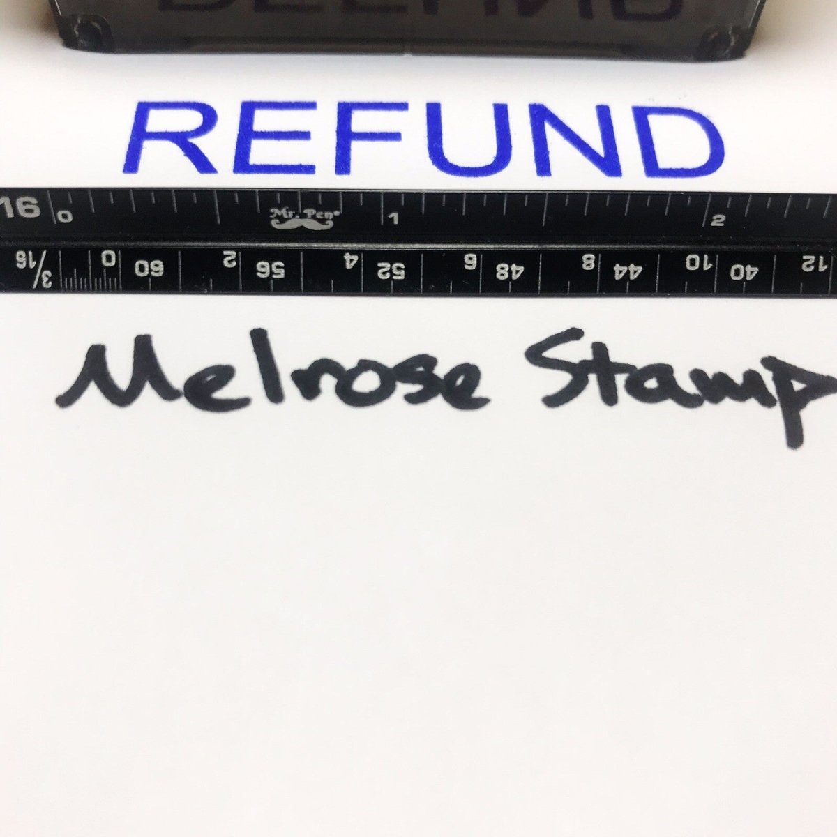 Refund Rubber Stamp Blue Ink Self Inking Ideal 4913 - Melrose Stamp Co