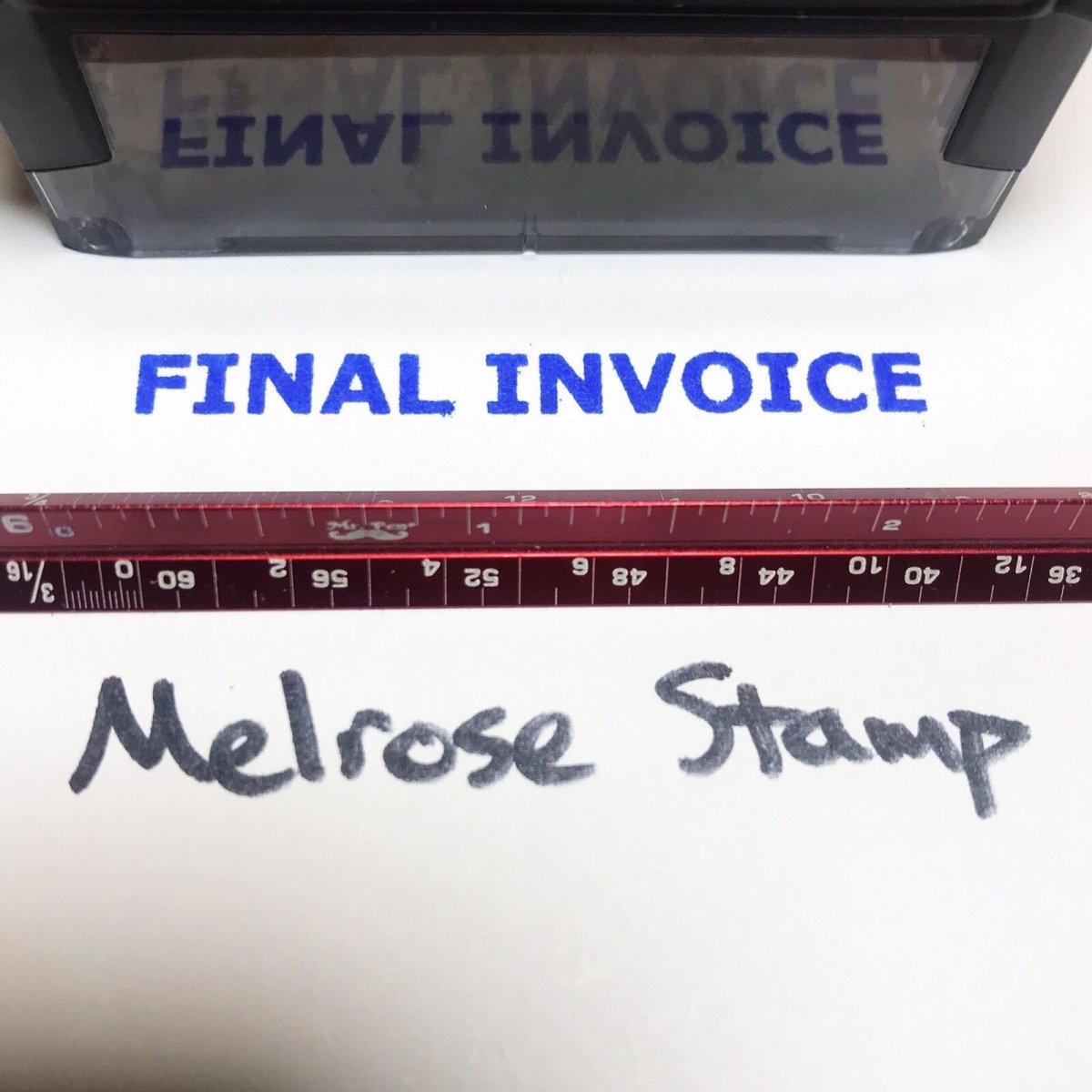 Final Invoice Rubber Stamp Blue Ink Self Inking Ideal 4913 - Melrose Stamp Co