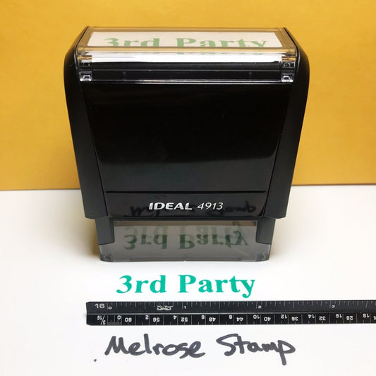 3rd Party Rubber Stamp Green Ink Self Inking Ideal 4913 - Melrose Stamp Co