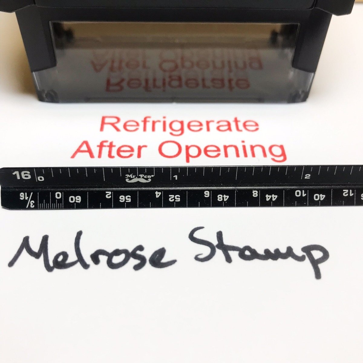 Refrigerate After Opening Rubber Stamp Red Ink Self Inking Ideal 4913 - Melrose Stamp Co