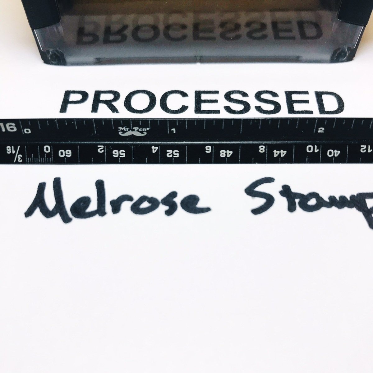 Processed Rubber Stamp Black Ink Self Inking Ideal 4913 - Melrose Stamp Co