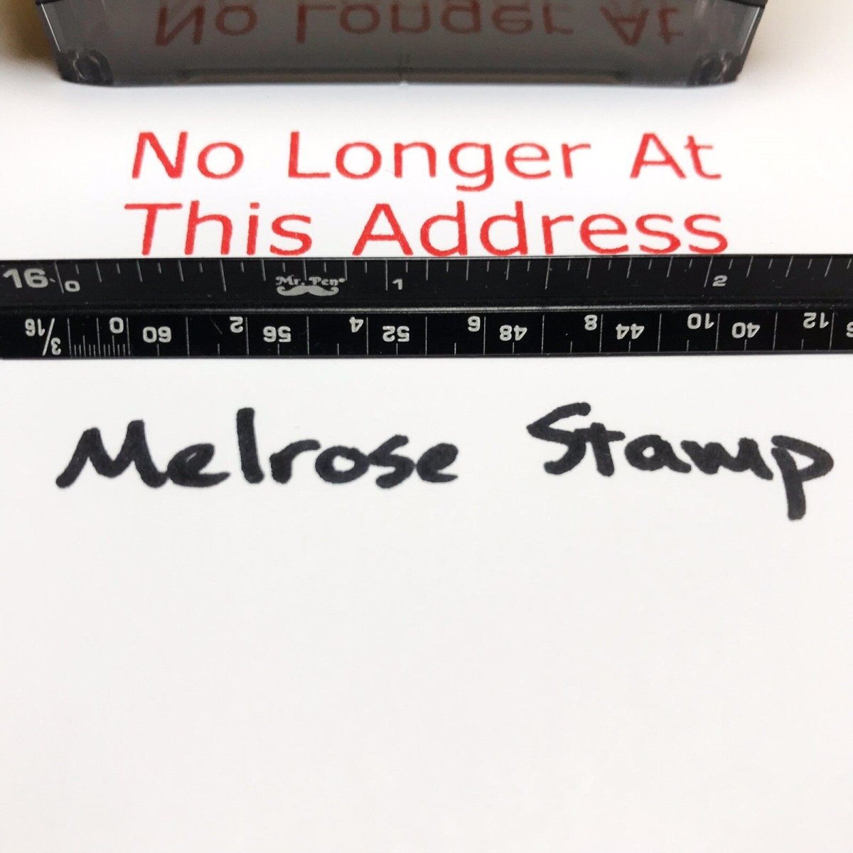 No Longer At This Address Rubber Stamp Red Ink Ideal 4913 - Melrose Stamp Co