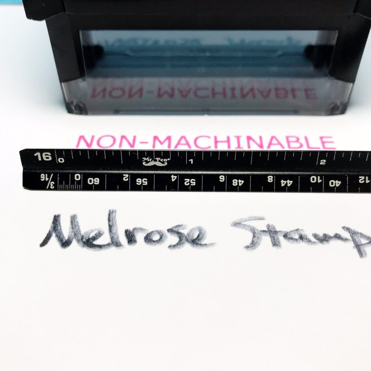 Nonmachinable Rubber Stamp Pink Ink Self Inking Ideal 4913 Non-machinable - Melrose Stamp Co