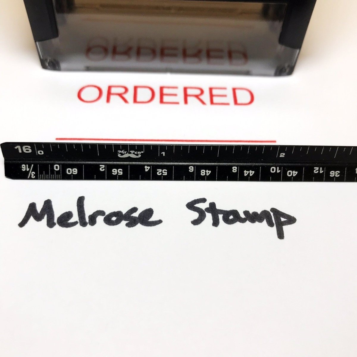 Ordered With Name Date Line Stamp Red Ink Self Inking Ideal 4913 - Melrose Stamp Co