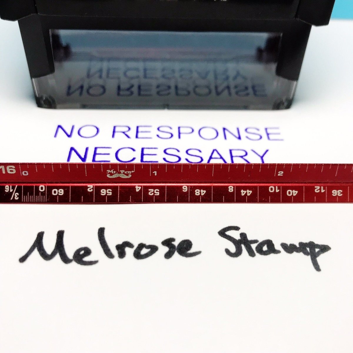 No Response Necessary Rubber Stamp Purple Ink Self Inking Ideal 4913 - Melrose Stamp Co