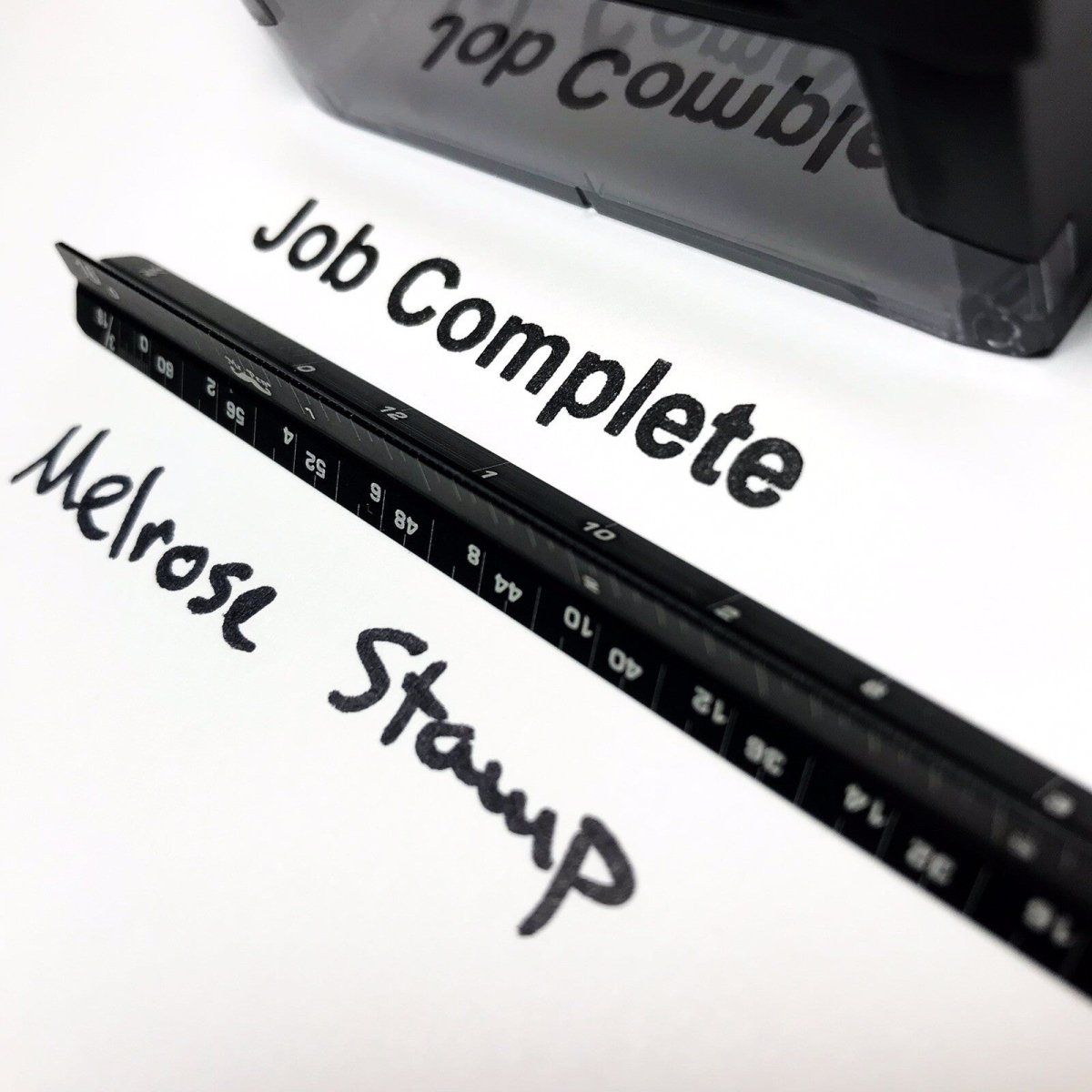 Job Complete Rubber Stamp Black Ink Ideal 4913 - Melrose Stamp Co