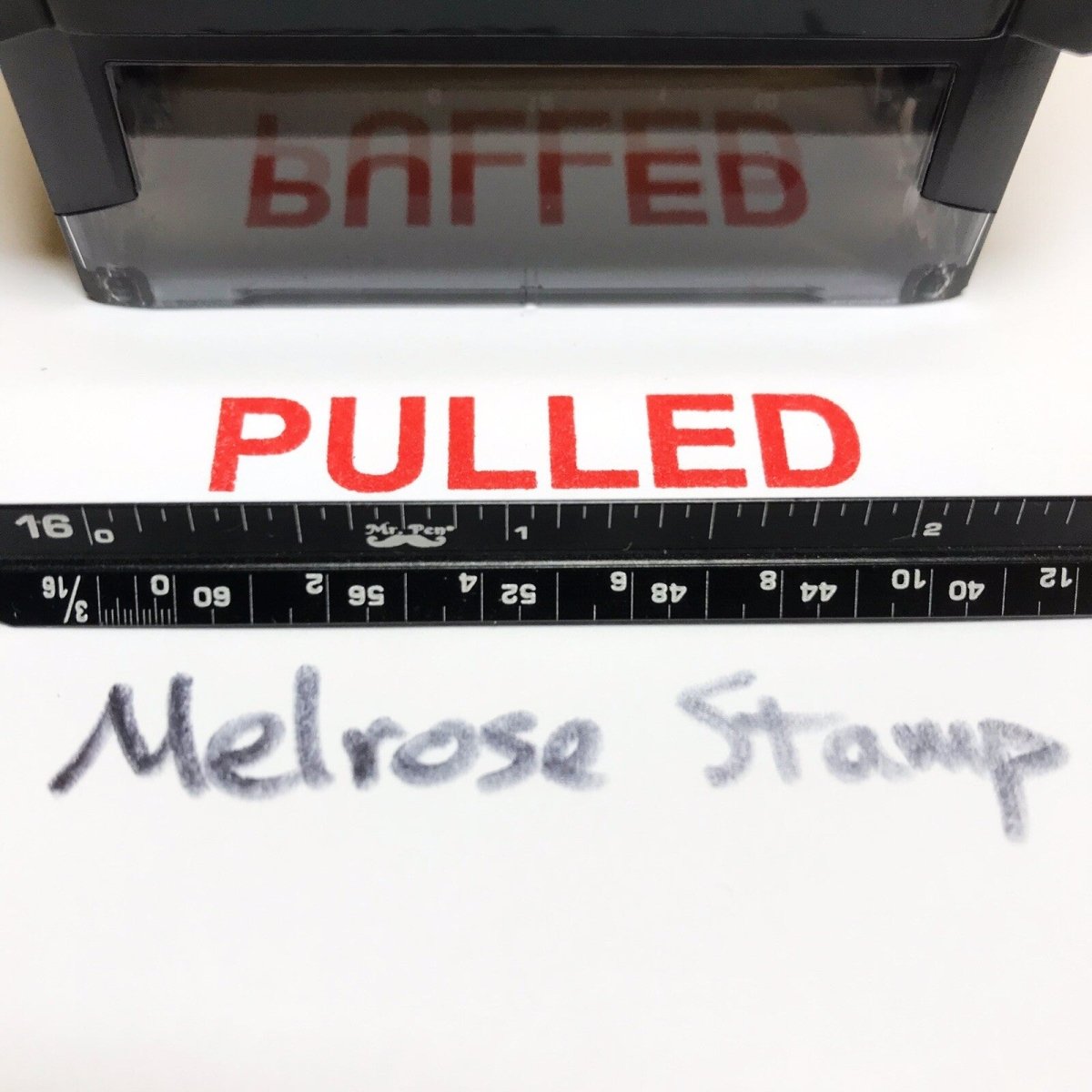 Pulled Rubber Stamp Red Ink Self Inking Ideal 4913 - Melrose Stamp Co
