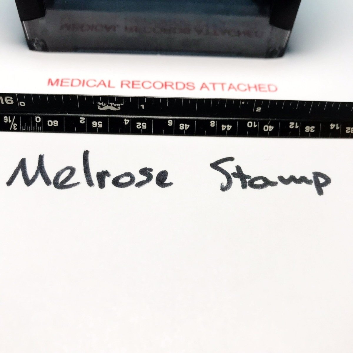 Medical Records Attached Rubber Stamp Red Ink Self Inking Ideal 4913 - Melrose Stamp Co