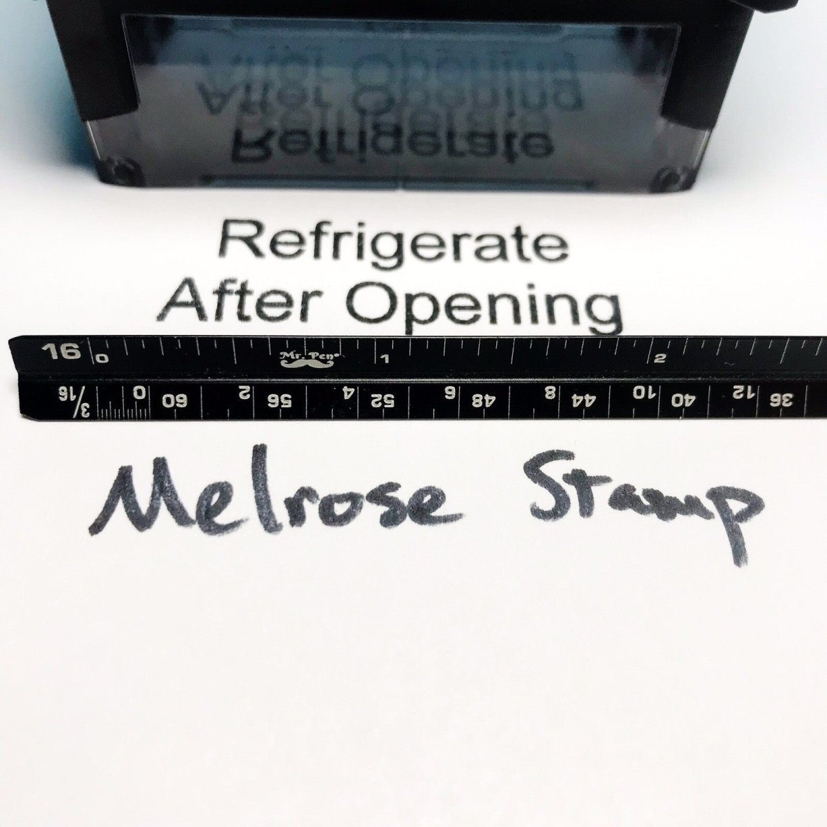 Refrigerate After Opening Rubber Stamp Black Ink Self Inking Ideal 4913 - Melrose Stamp Co