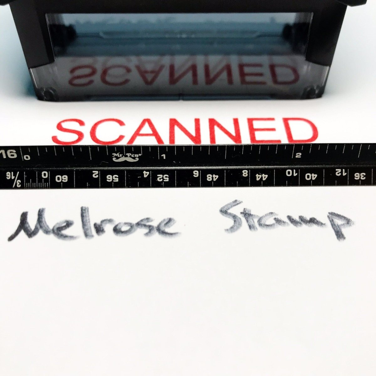 Scanned Rubber Stamp Red Ink Self Inking Ideal 4913 - Melrose Stamp Co