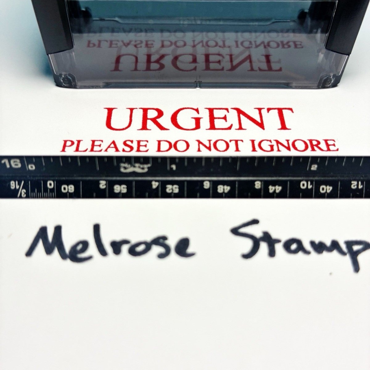 Urgent Please Do Not Ignore Rubber Stamp Red Ink Self Inking Ideal 4913 - Melrose Stamp Co