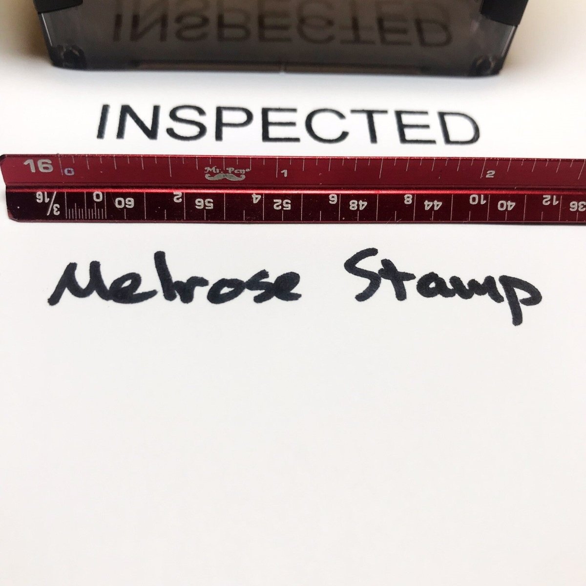 Inspected Rubber Stamp Black Ink Self Inking Ideal 4913 - Melrose Stamp Co