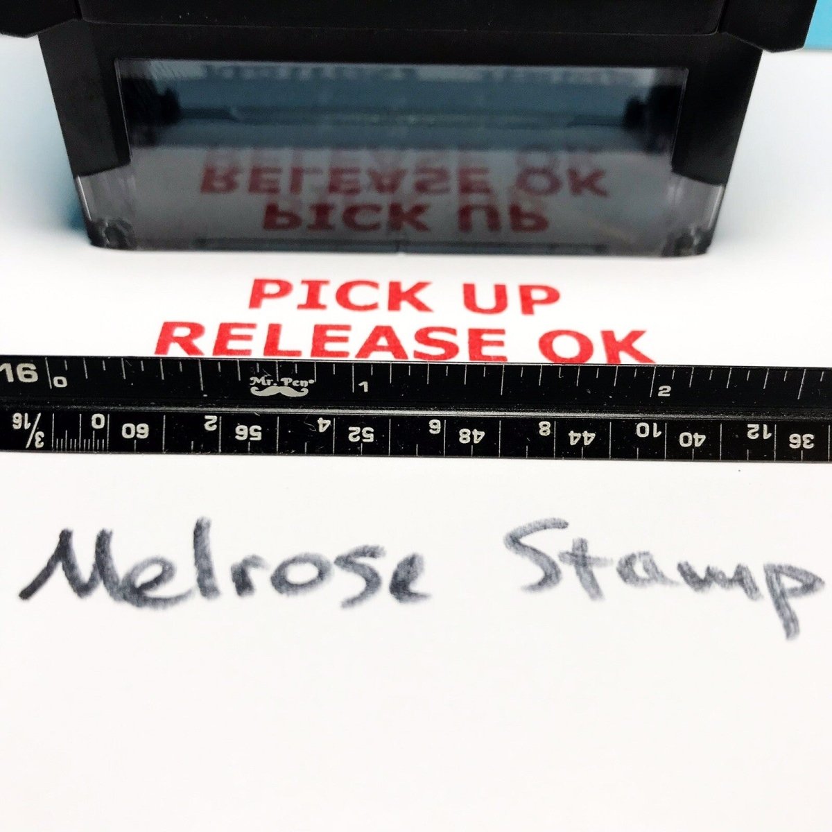 Pick Up Release OK Rubber Stamp Red Ink Self Inking Ideal 4913 - Melrose Stamp Co