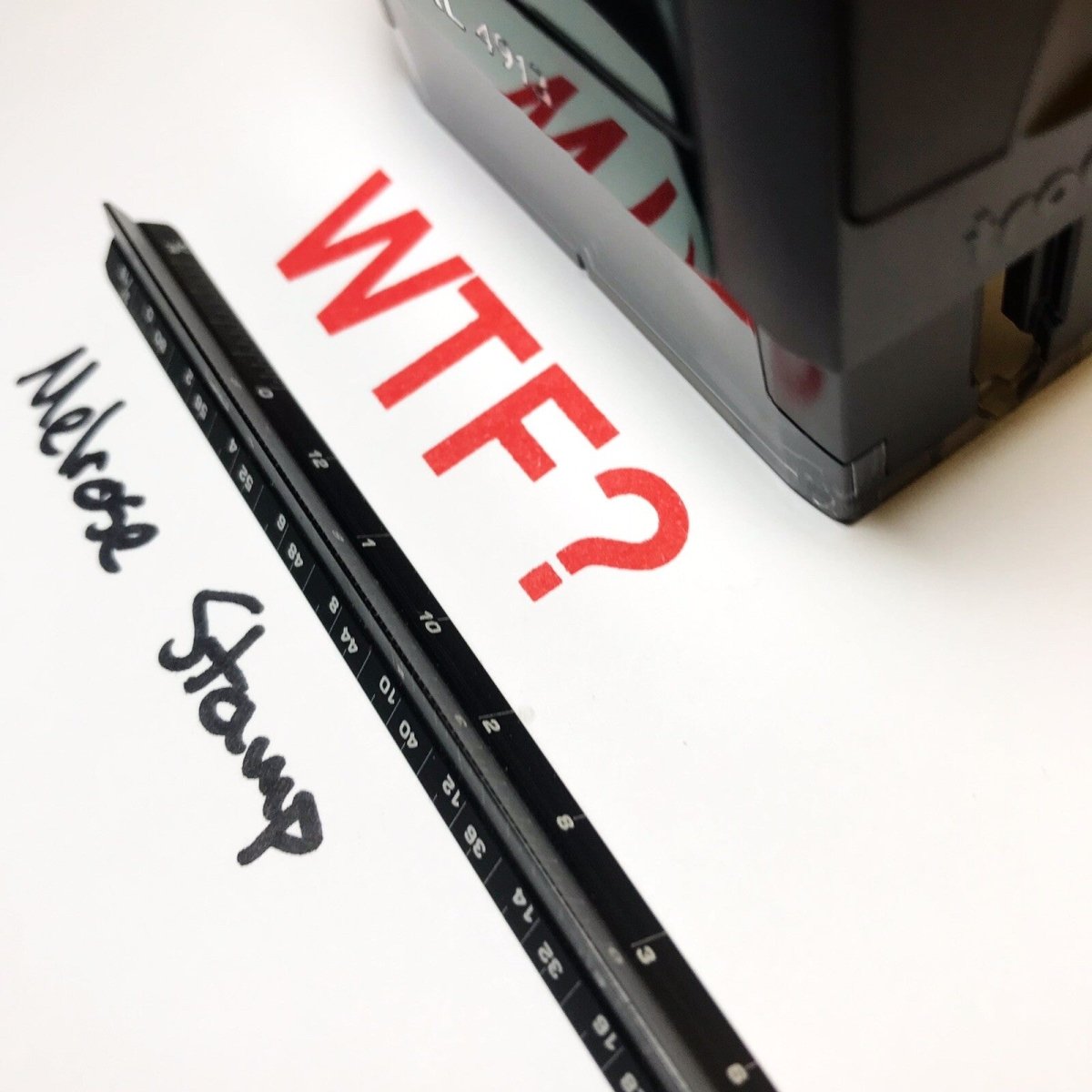 WTF? Rubber Stamp Red Ink Self Inking Ideal 4913 - Melrose Stamp Co