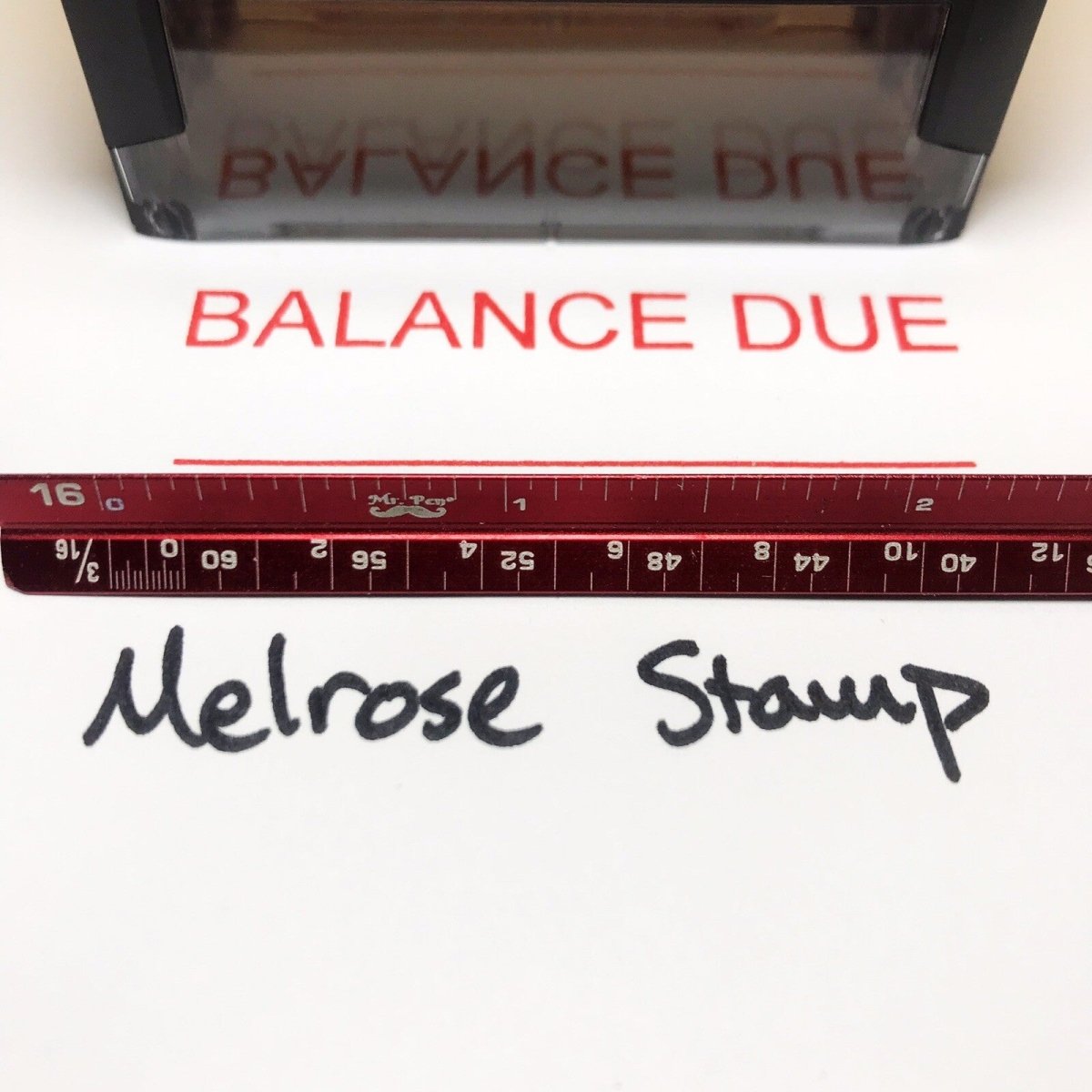 Balance Due Self Inking Rubber Stamp Red Ink Ideal 4913 - Melrose Stamp Co